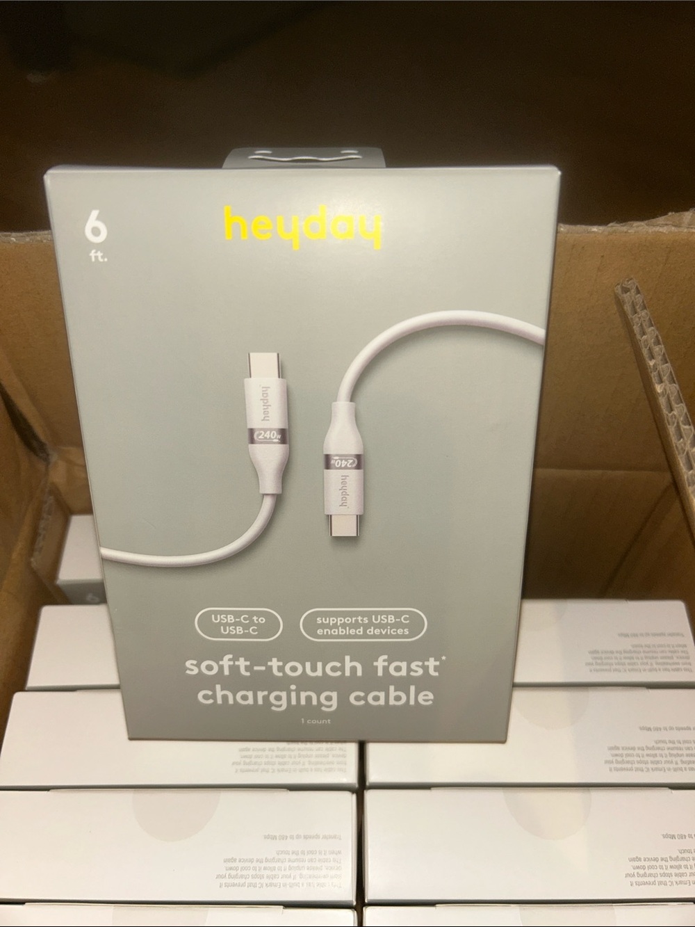 6' USB-C to USB-C Fast Charging Silicone- heyday - Male-To-Male Connections